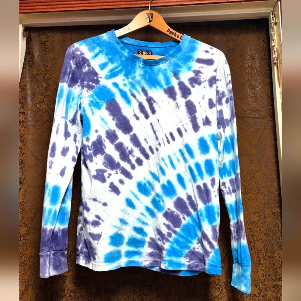Super Massive Blue and Purple Tie-Dye Long Sleeve Shirt